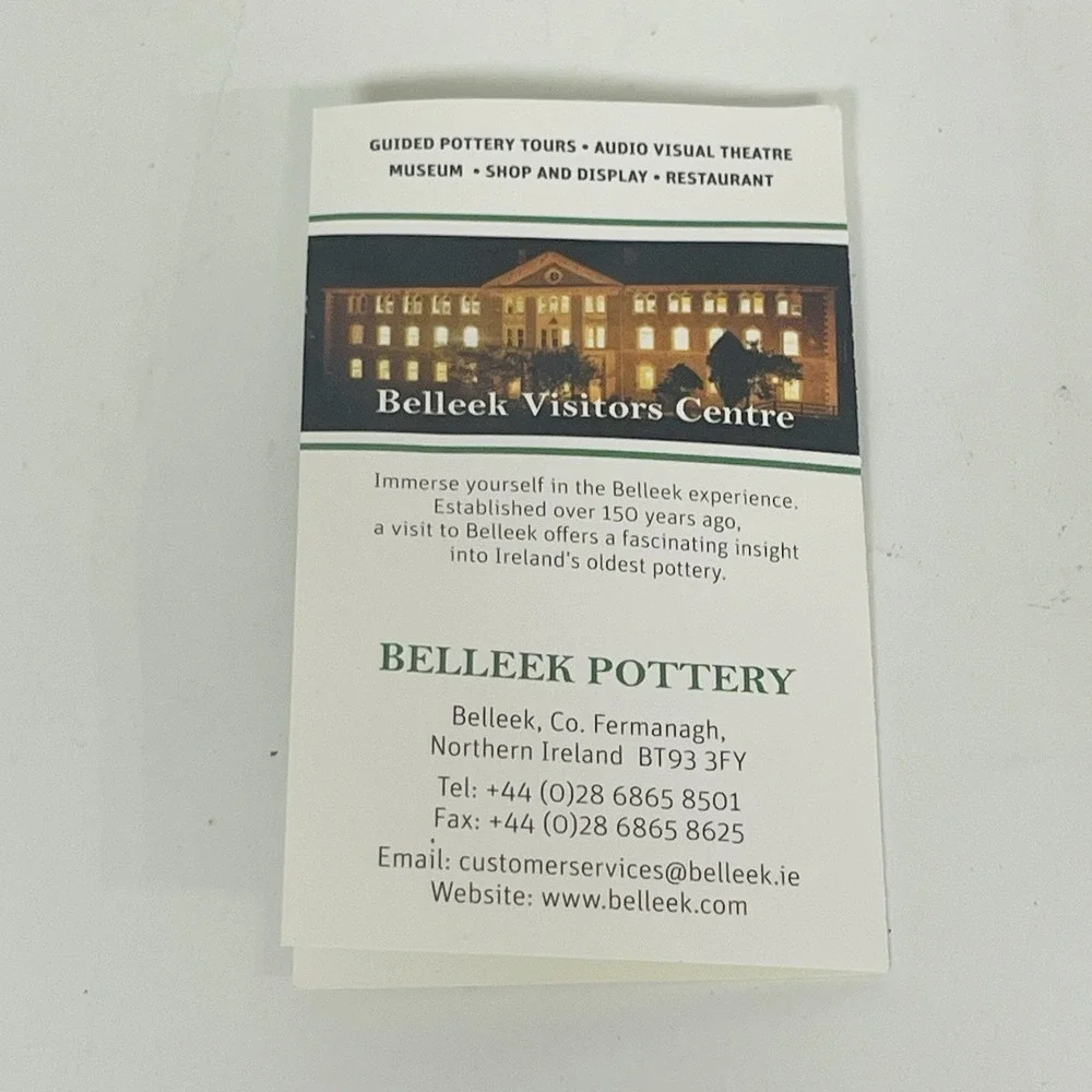 Belleek‎ Pottery Ireland Shamrock Basket Weave 6